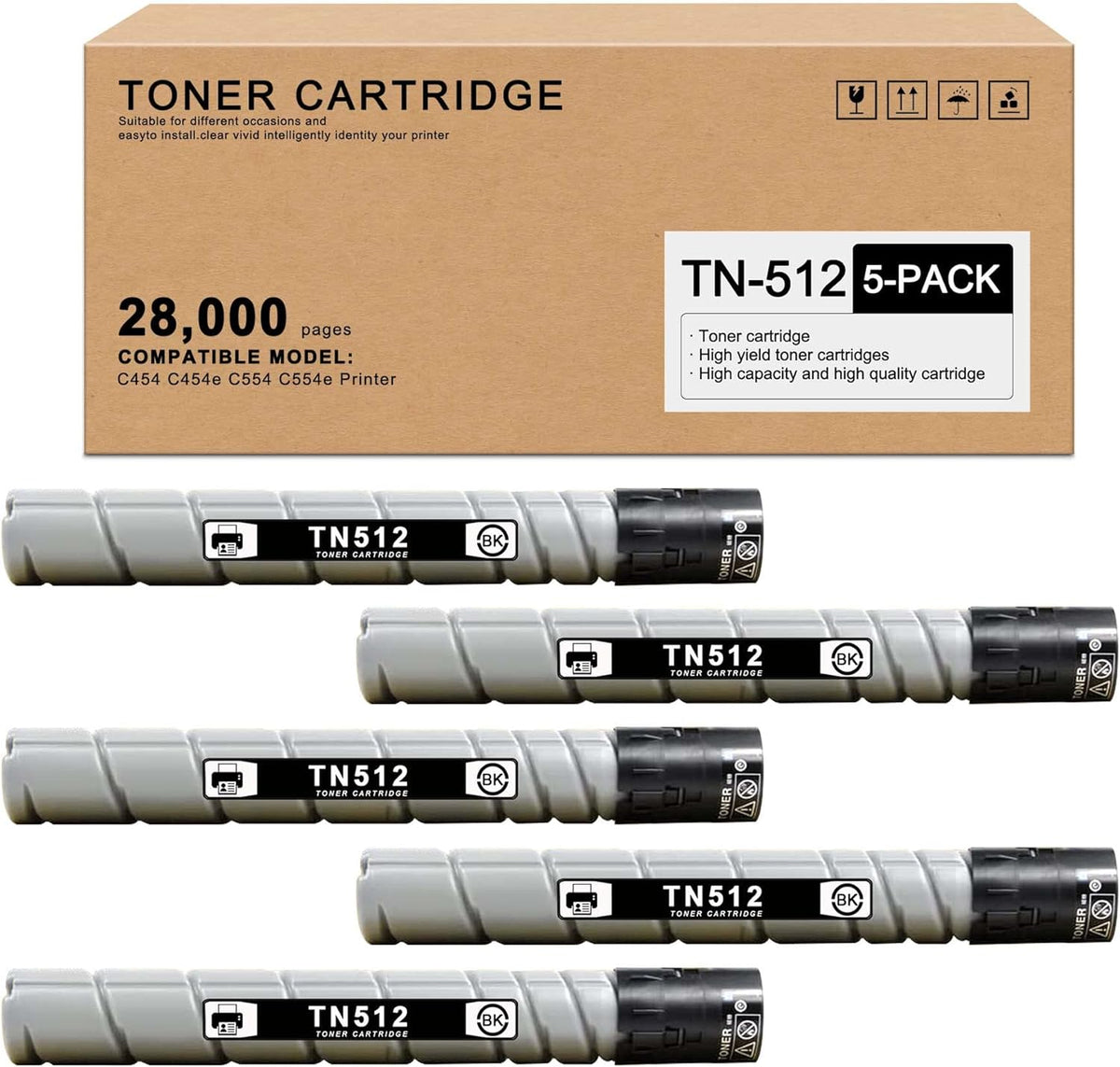 Black 5-Pack Compatible Toner Cartridge S643