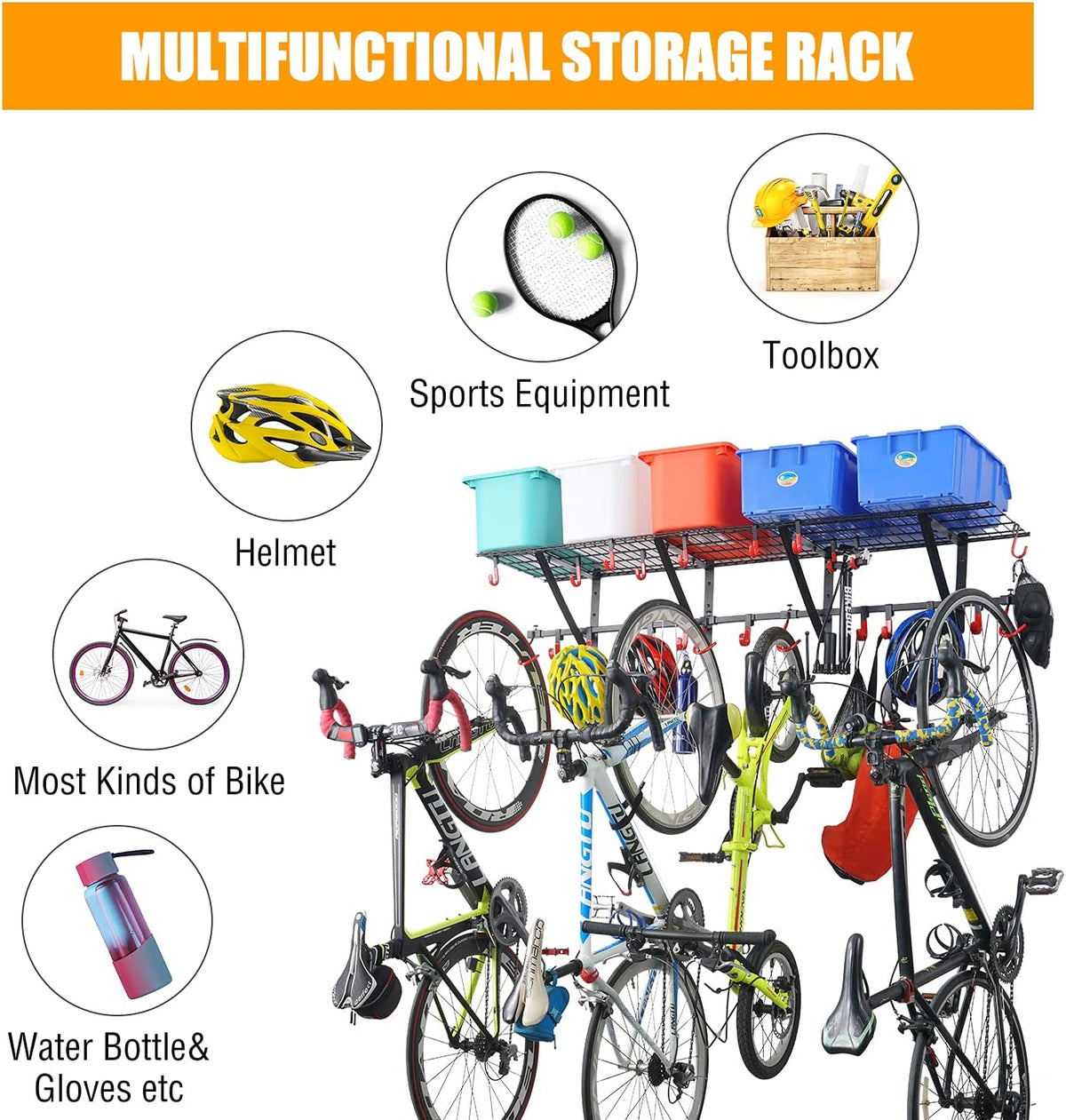 Wall Shelving 2-Pack with Bike Hooks M186