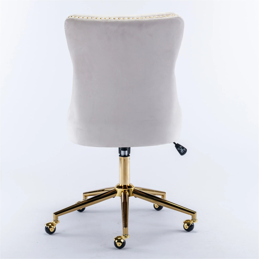 Grey Velvet Adjustable Home Office Chair W33253