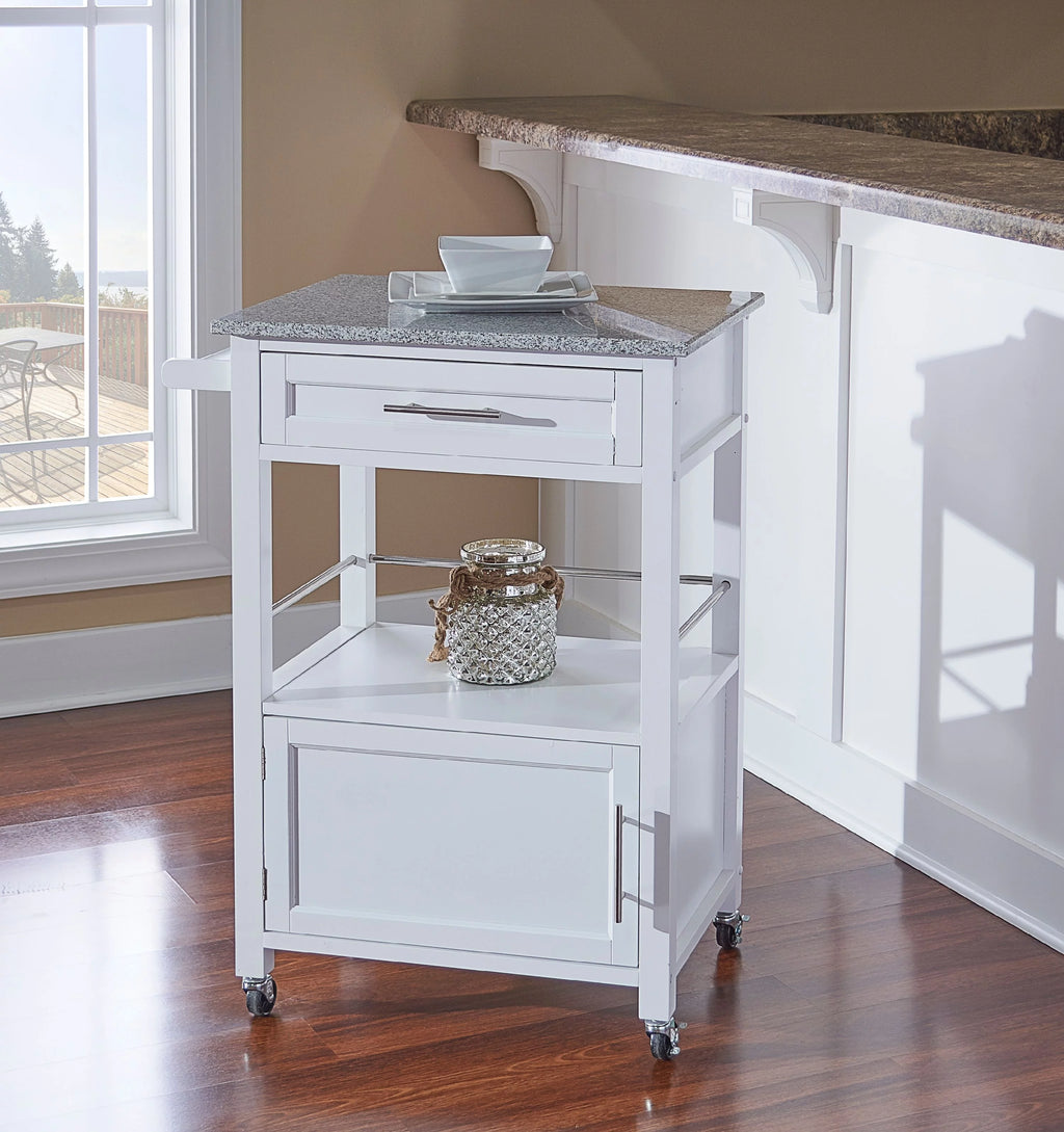 White Wood Kitchen Cart W51480