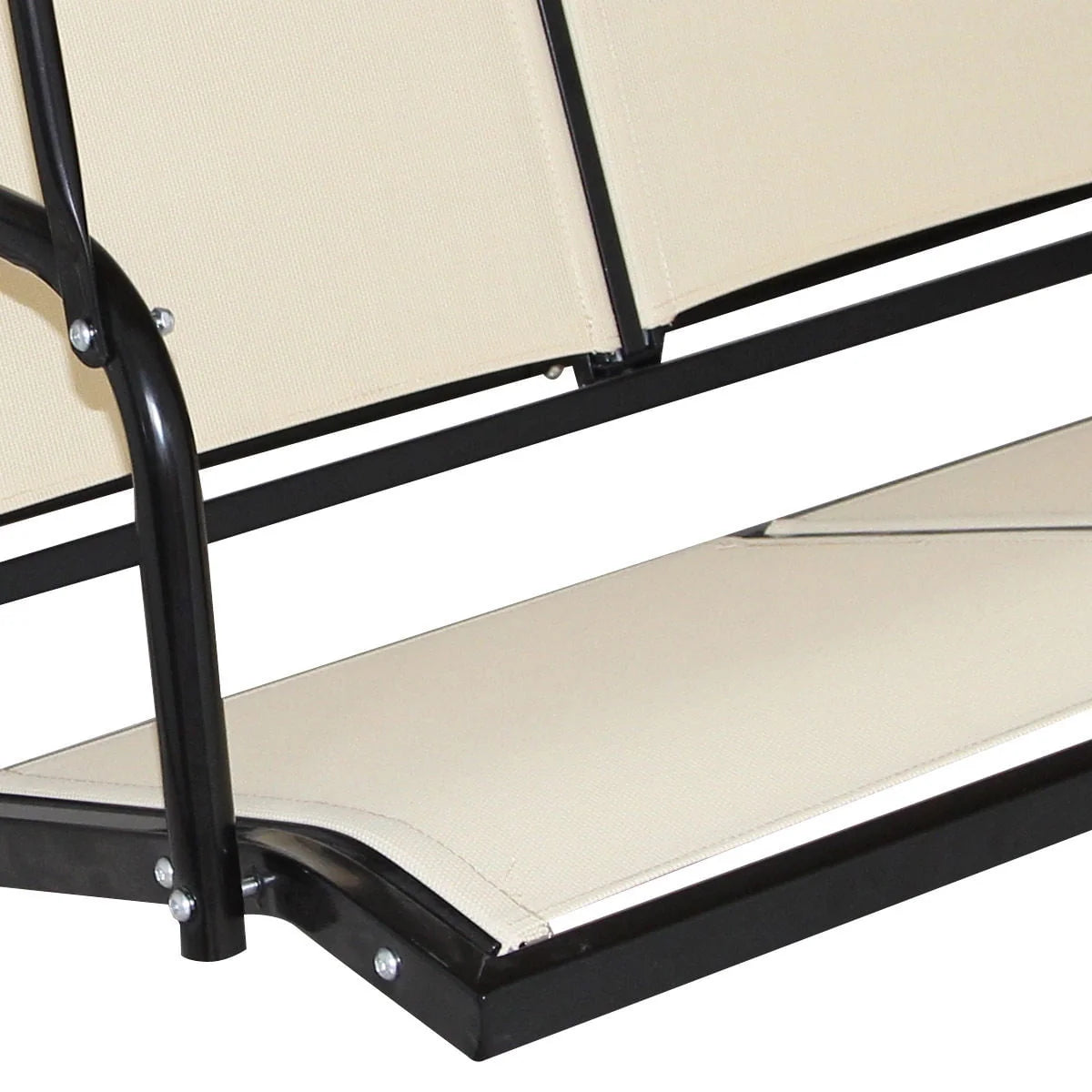 Beige 3 Person Steel Patio Swing A444