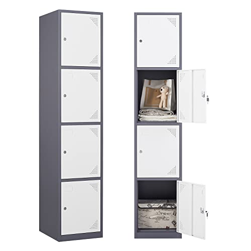 4 Door Steel Locker Cabinet with Lock and Keys S354379