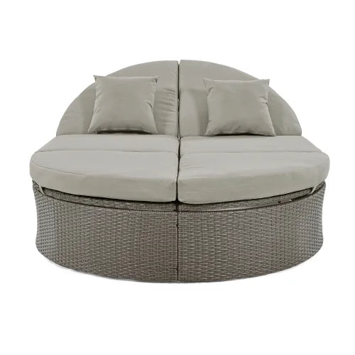 2-Person Rattan Outdoor Chaise Lounge with Cushions G3818