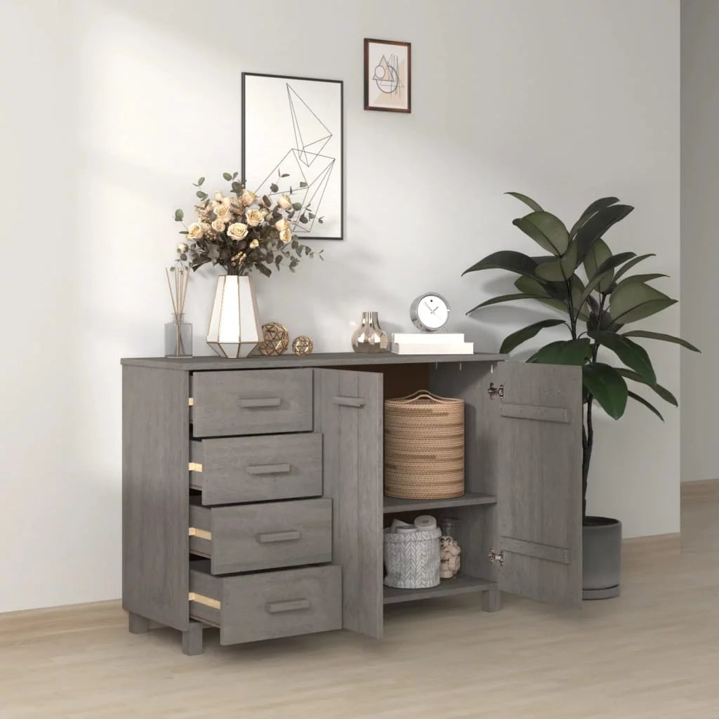 Light Gray Solid Wood Pine Sideboard S768195