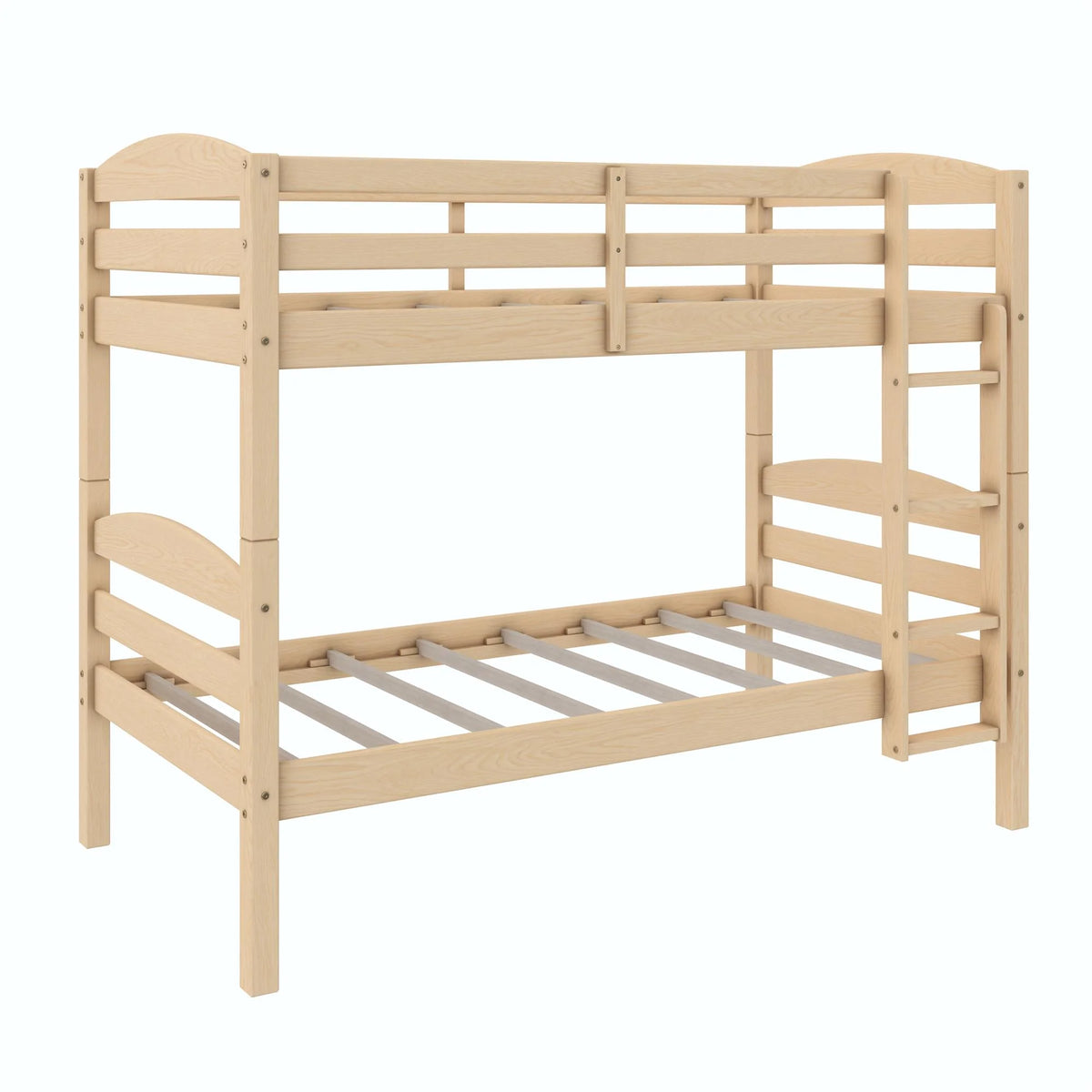 White Solid Wood Twin-over-Twin Convertible Bunk Bed G3640