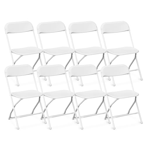 4 Pack White Plastic Folding Chair M42496