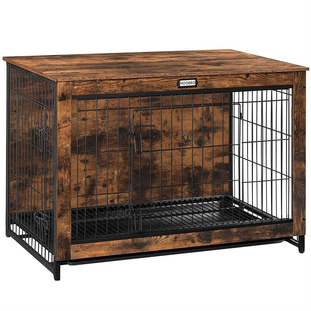 Large Wooden Dog Crate Furniture with Pull-Out Tray J3010