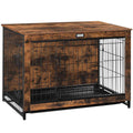 Large Wooden Dog Crate Furniture with Pull-Out Tray J3010