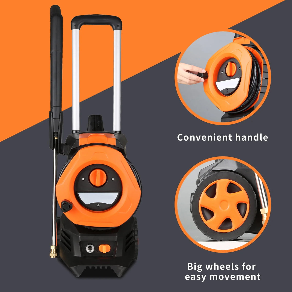 Electric Pressure Washer with 4 Quick Connect Nozzles 2.0GPM 1800W B1193