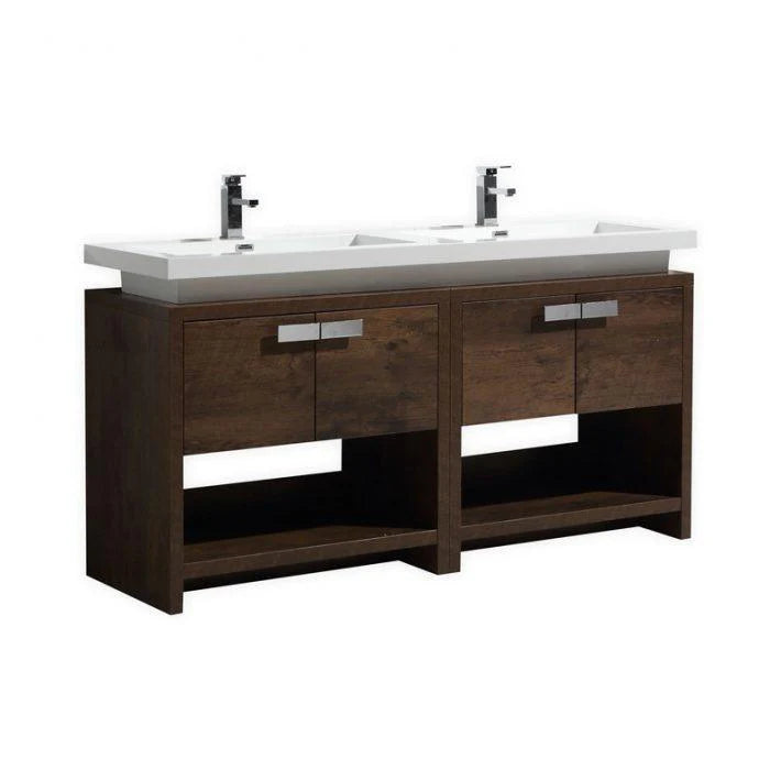63 in. Modern Rose Wood Bathroom Vanity F8241