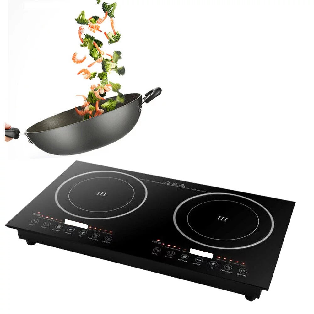 1200W Dual Burners Electric Cooktop Black W252548