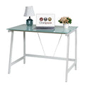 Contemporary Glass Writing Desk with Steel Frame O5162