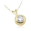 14K Yellow Gold Bezel Set Pendant Y363