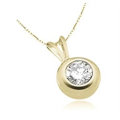14K Yellow Gold Bezel Set Pendant Y363