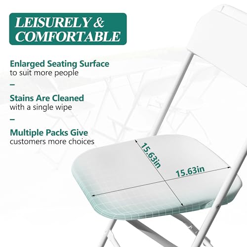 4 Pack White Plastic Folding Chair M42496