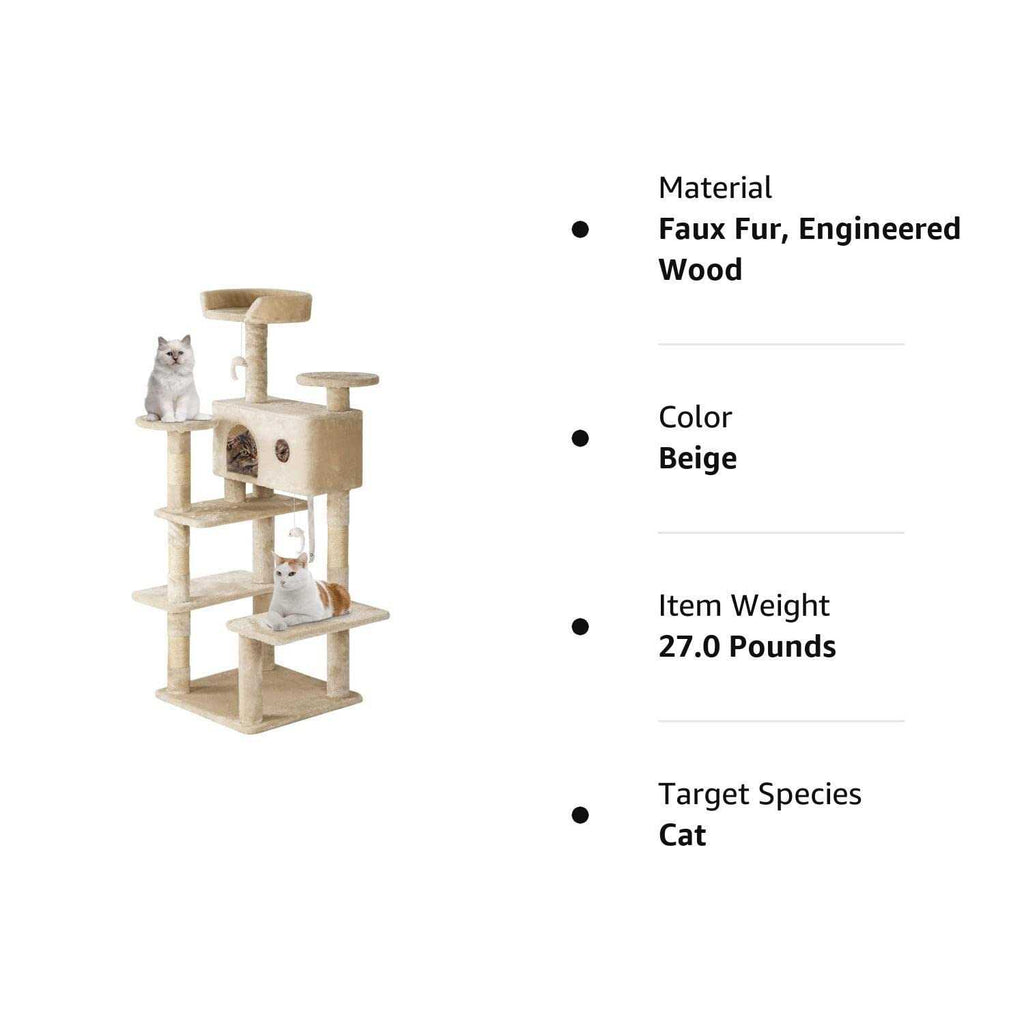 54in Cat Tree Tower with Scratching Posts F158