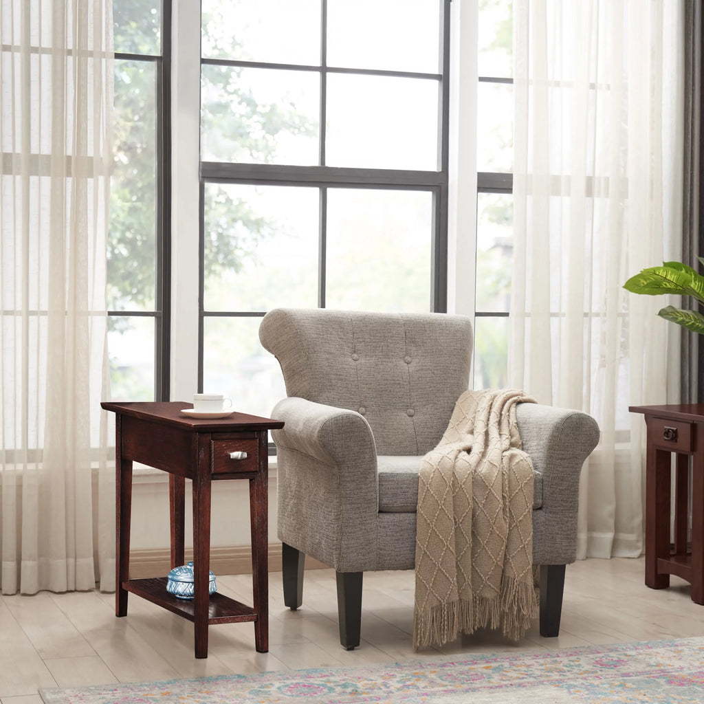 Chairside Table in Chocolate Oak Q86128