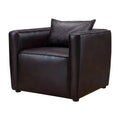 Brown Vinyl Upholstered Accent Chair with Arm Rests F56831