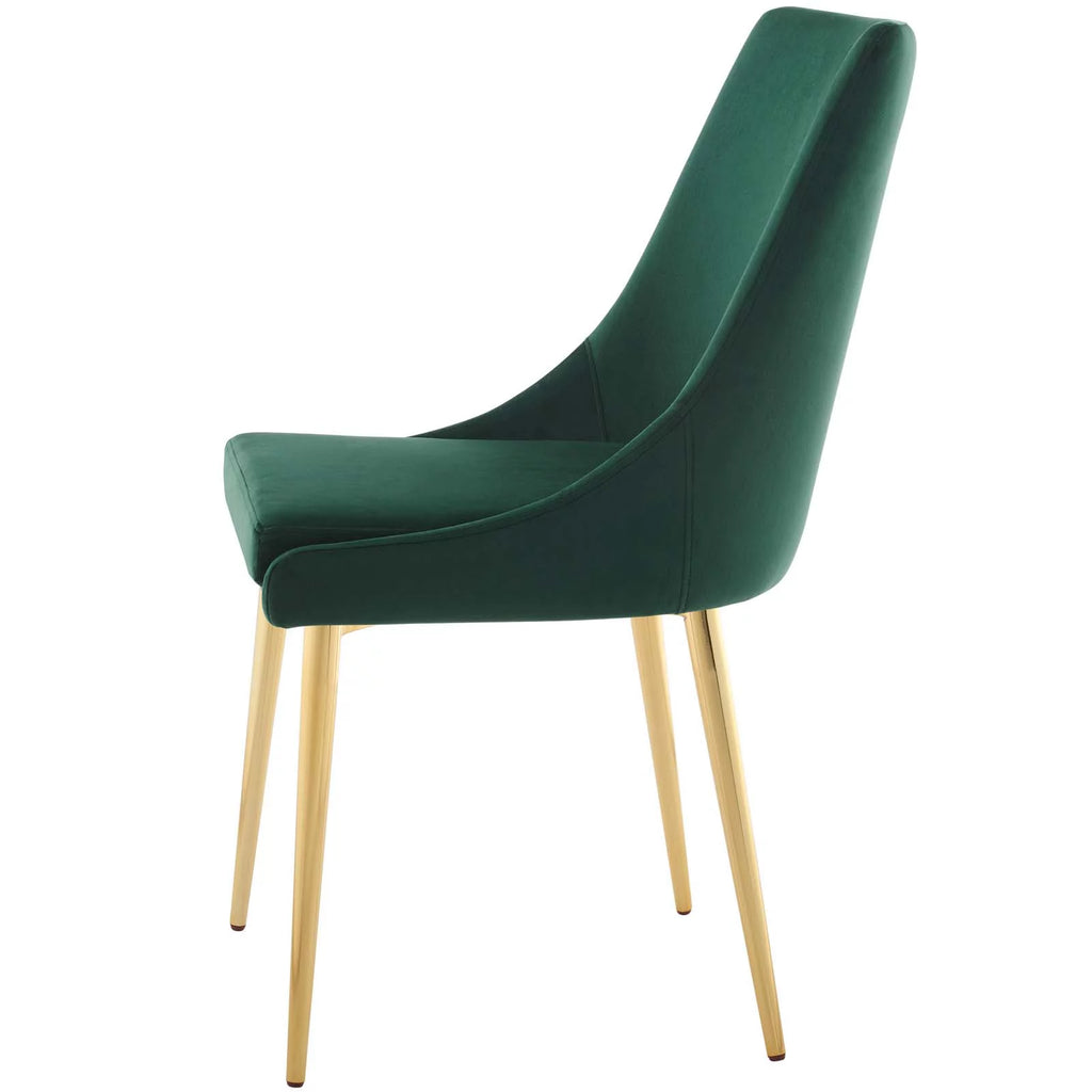 Green Velvet Fabric Metal Steel Dining Chair C188