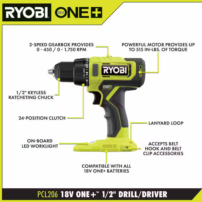 18V Cordless 4-Tool Combo Kit with Battery, Charger, and 70-Piece Impact Driving Set G654040