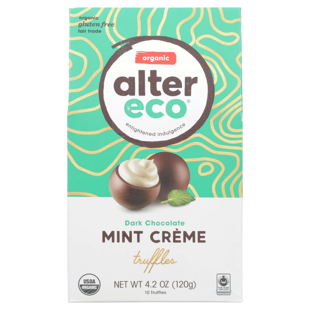 Mint Creme Organic Chocolate Truffles 10 Ct. Pack Of 8 I8430