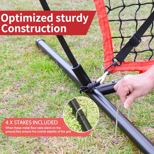 6'X6' Baseball Softball Practice Net with Batting Tee and Ball Caddy W1218