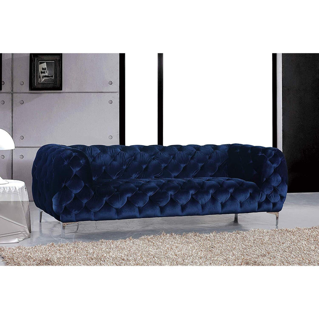 Navy Velvet Sofa Y2699