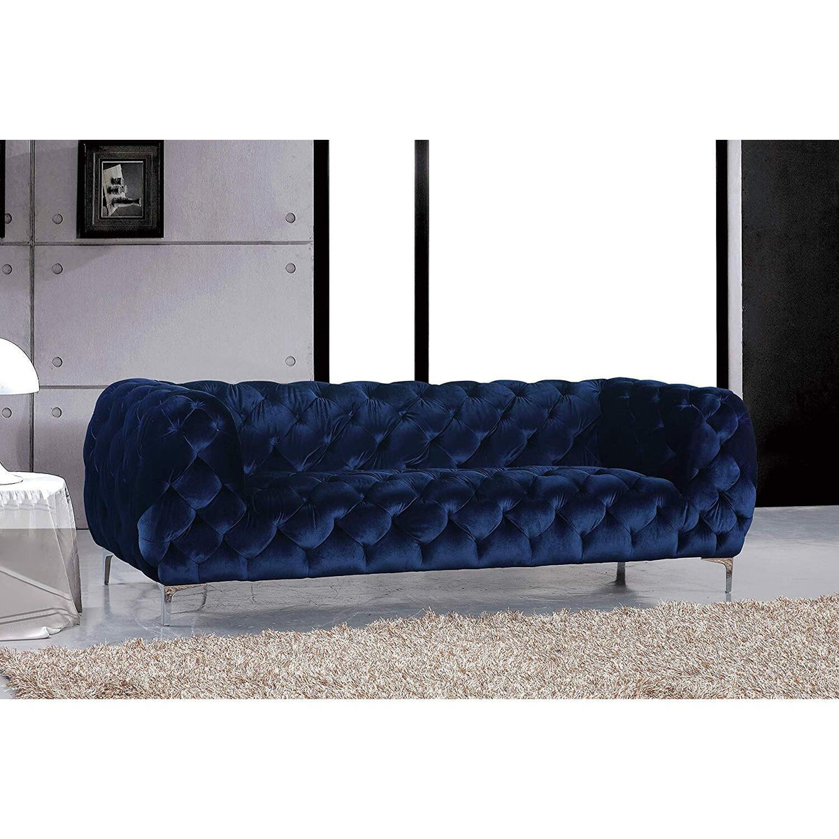 Navy Velvet Sofa Y2699