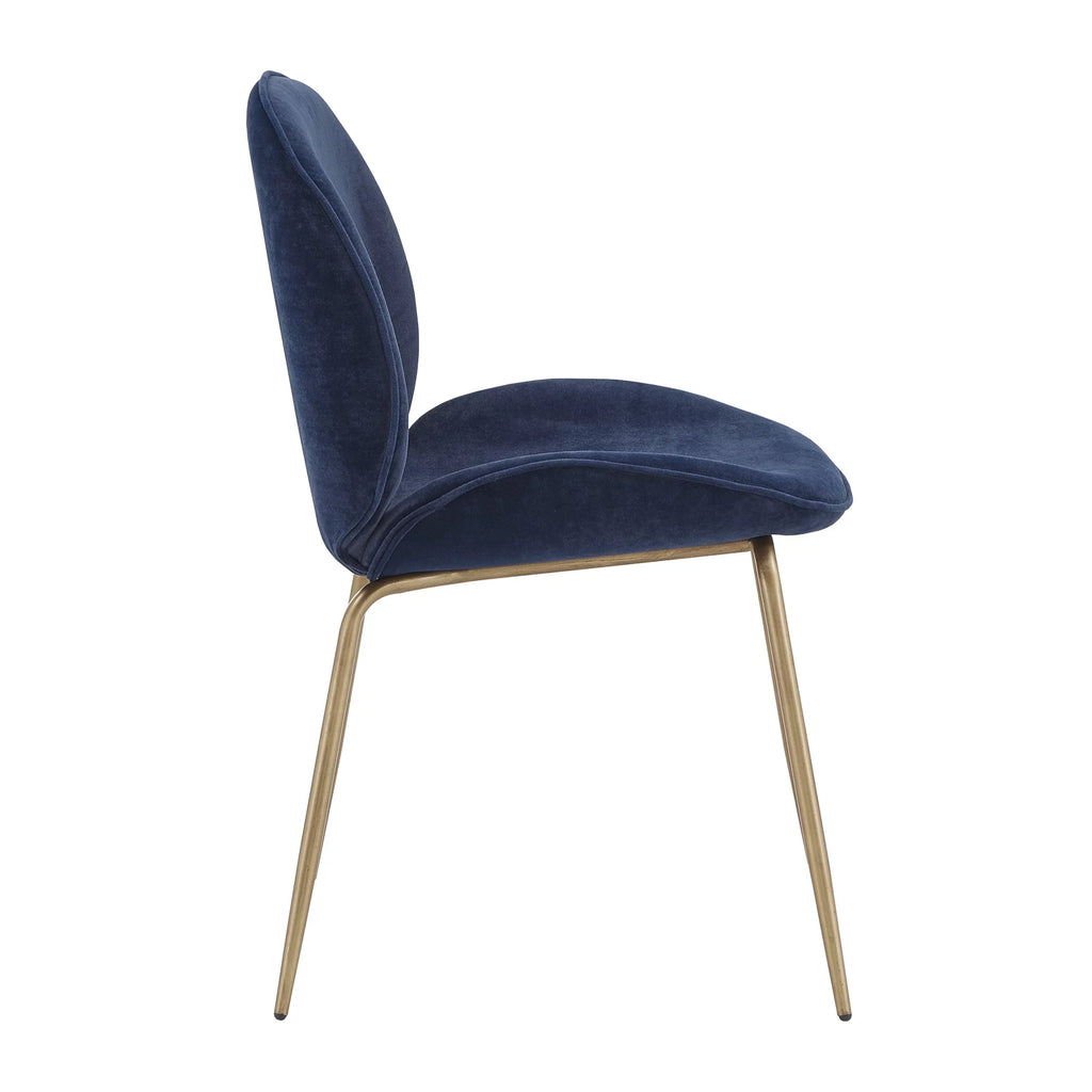 Blue Velvet Upholstered Dining Chair Set of 2 H33446