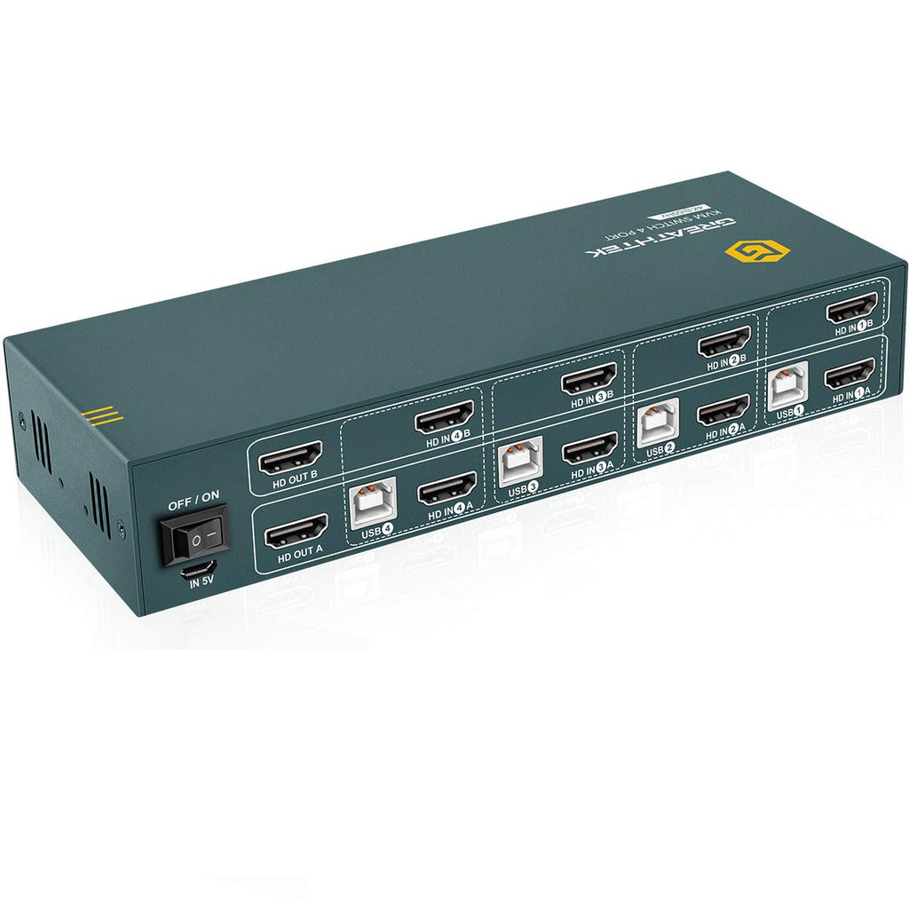 HDMI KVM Switch Dual Monitor 4 Port 4K@60Hz G3187