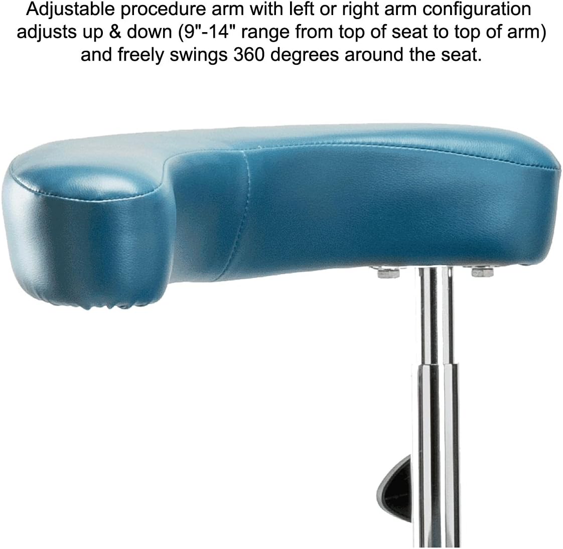 Adjustable Height Dental Stool with Arm and Foot Ring O741