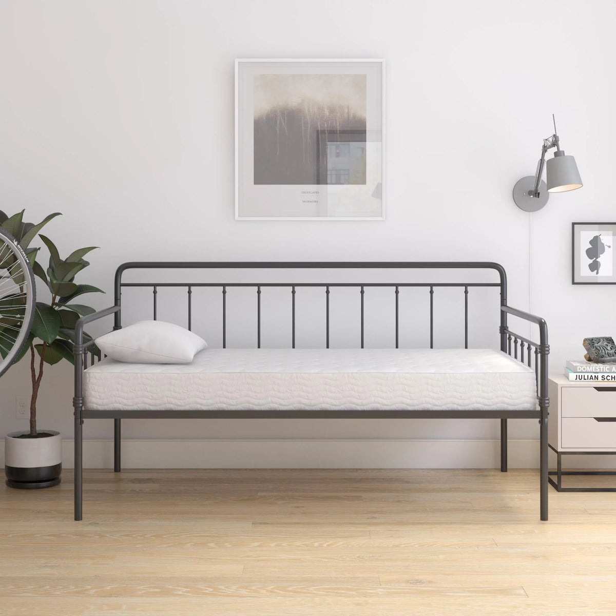 6 Inch Polyester Fill Mattress, Twin Size U926371