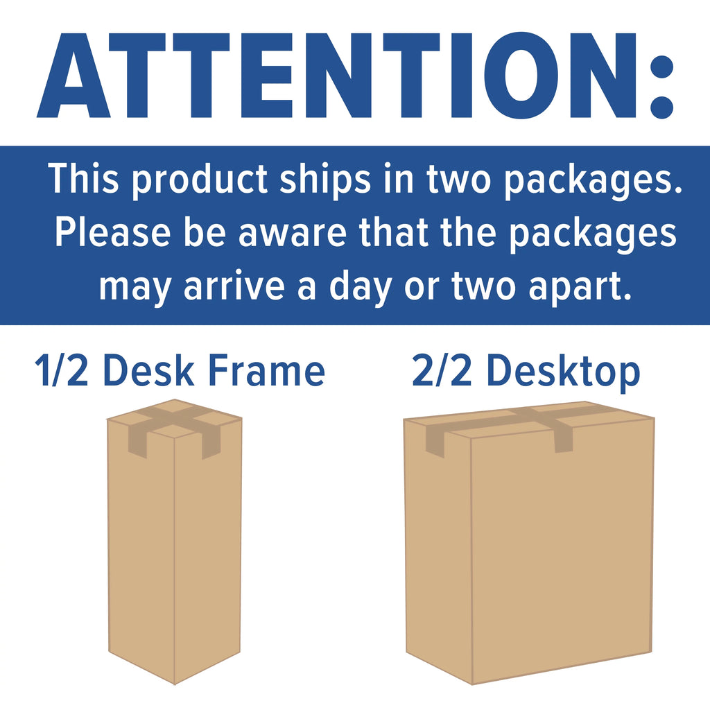 Electric Height Adjustable Standing Desk 48" Wide 24" Deep Black W9688