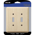 Beige 2 Gang Wood Toggle Wall Plate V2758