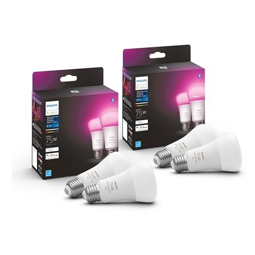 75W A19 White and Color Ambiance LED Smart Bulb Pack of 4 L914