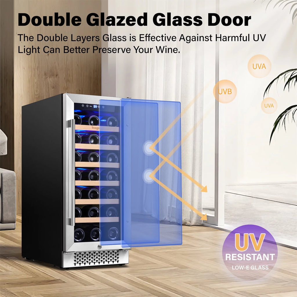15" 33 Bottle Dual Zone Wine Cooler Refrigerator K7657