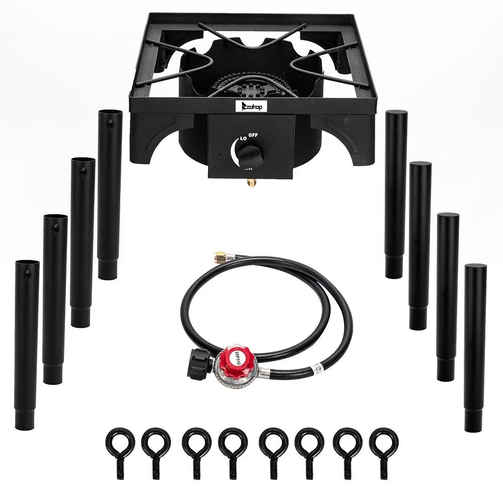 Portable Propane 75,000BTU Single Burner Outdoor Cooker Stove, Black O64208