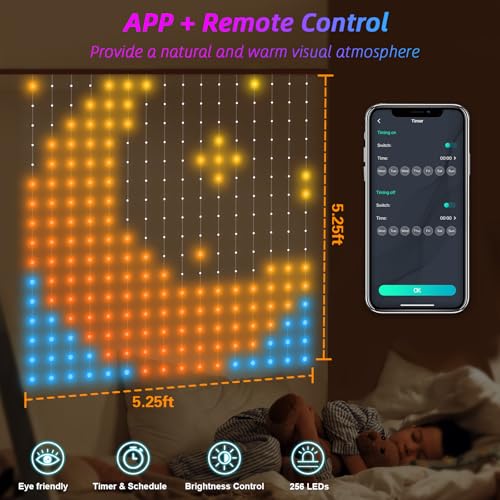 Smart LED Color Changing Curtain Lights with Remote Z560