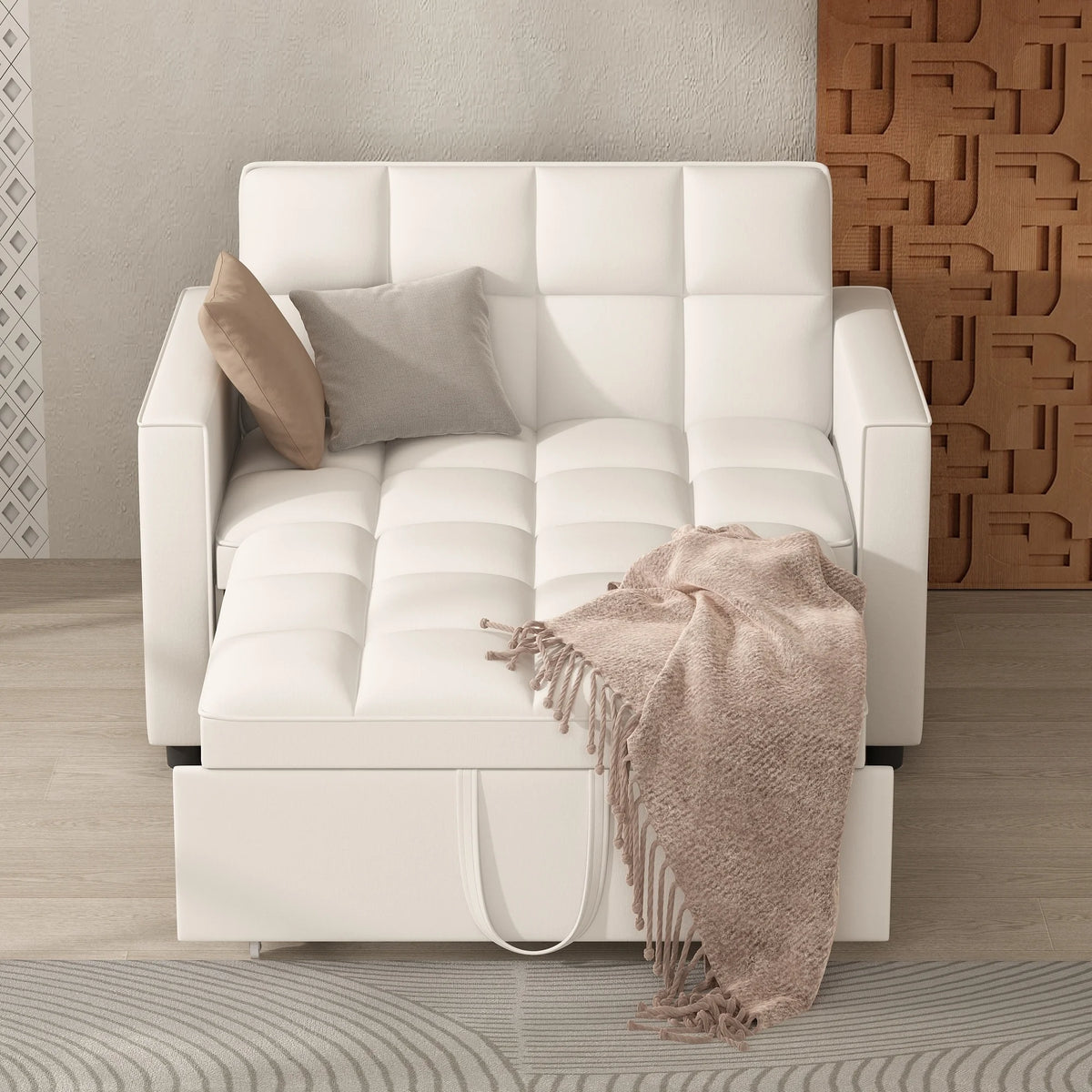 Off White Sleeper Sofa Couch Bed D648840