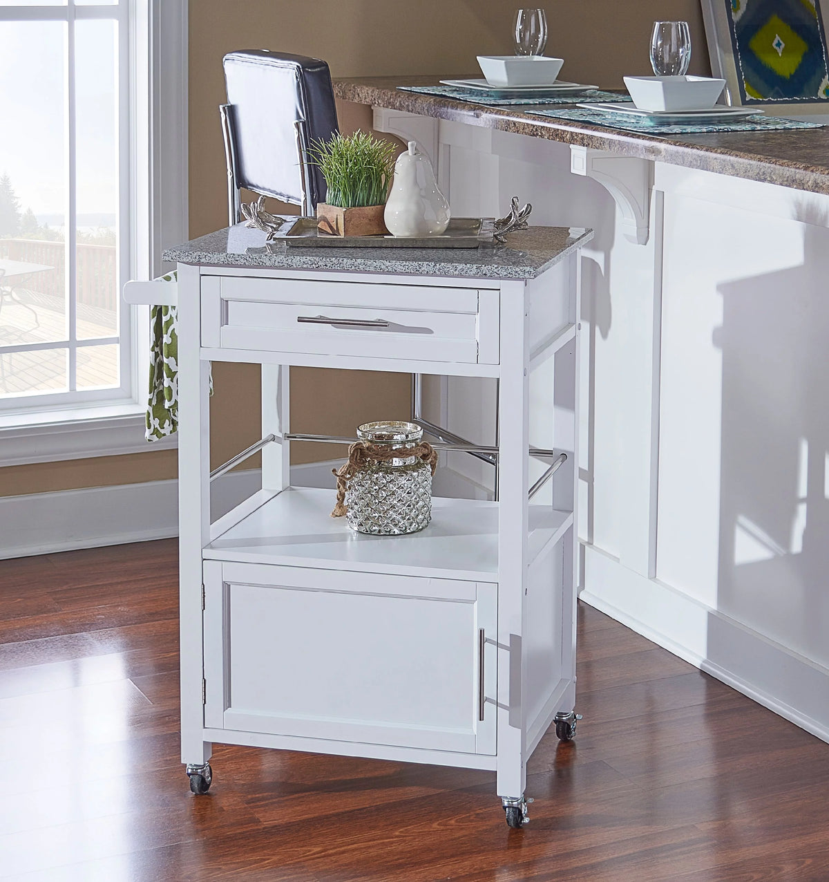 White Wood Kitchen Cart W51480