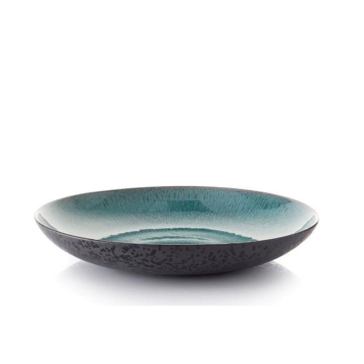 Black Green Stoneware Serving Dish M366