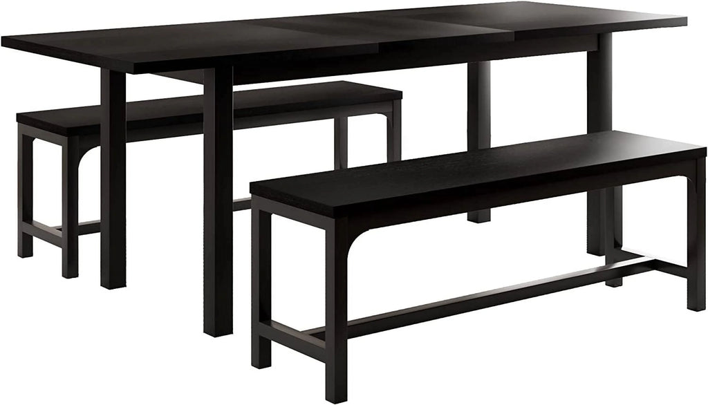 Space Saving Extendable Dining Table Set with Benches X730289