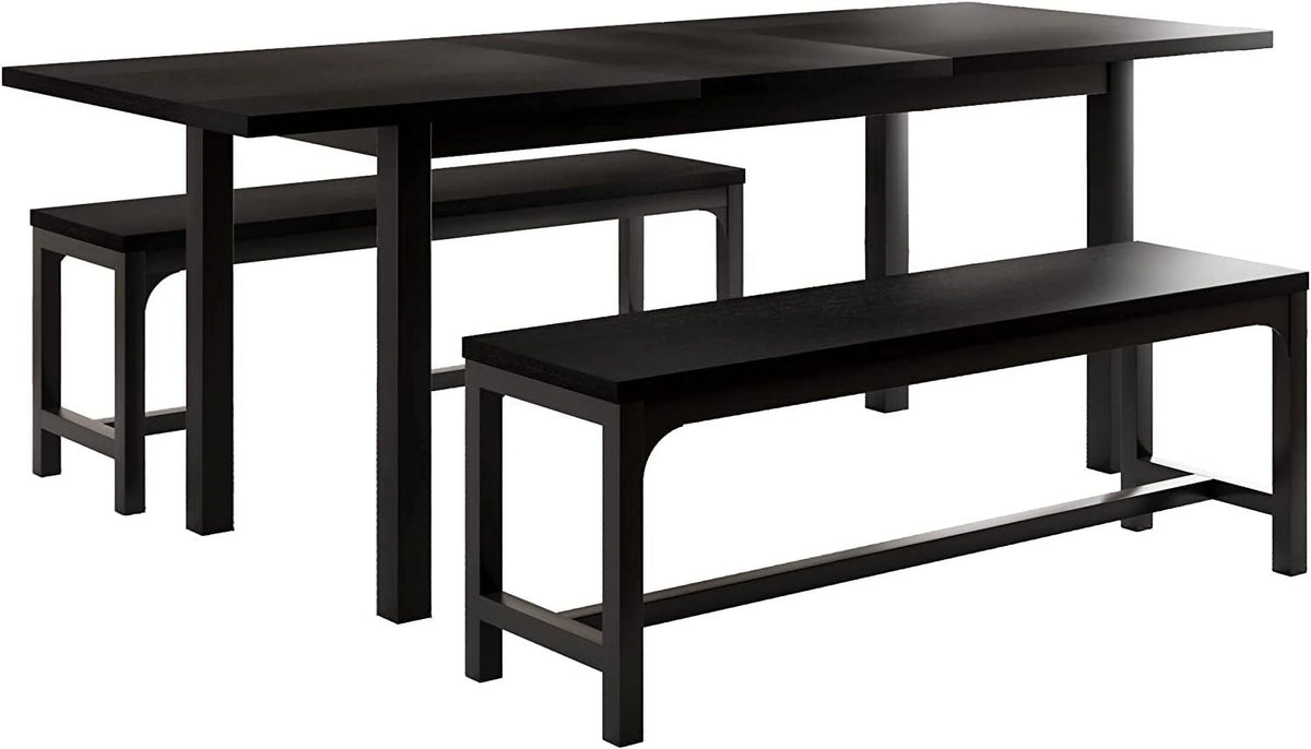 Space Saving Extendable Dining Table Set with Benches X730289