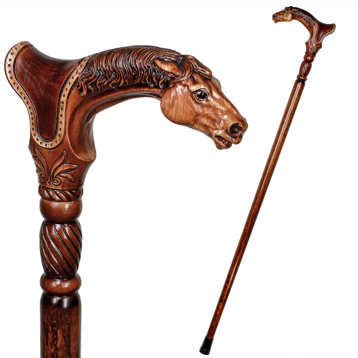Hand Carved Wooden Walking Cane 36” V203