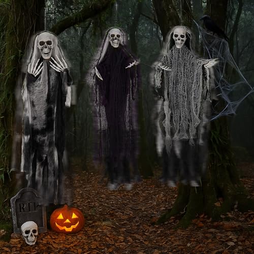 Hanging Skeleton Ghost Halloween Decoration R911678
