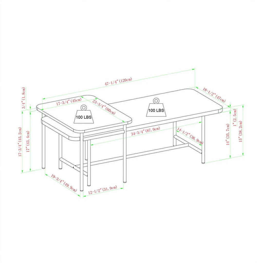 2-Piece Wood Nesting Coffee Table V103766