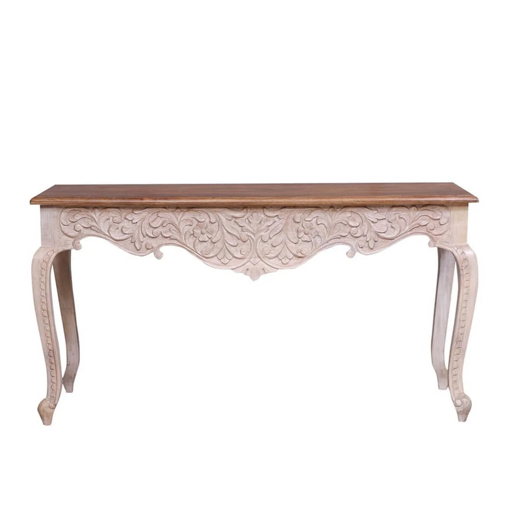 Reclaimed Wood Hand Carved Hall Table N301333