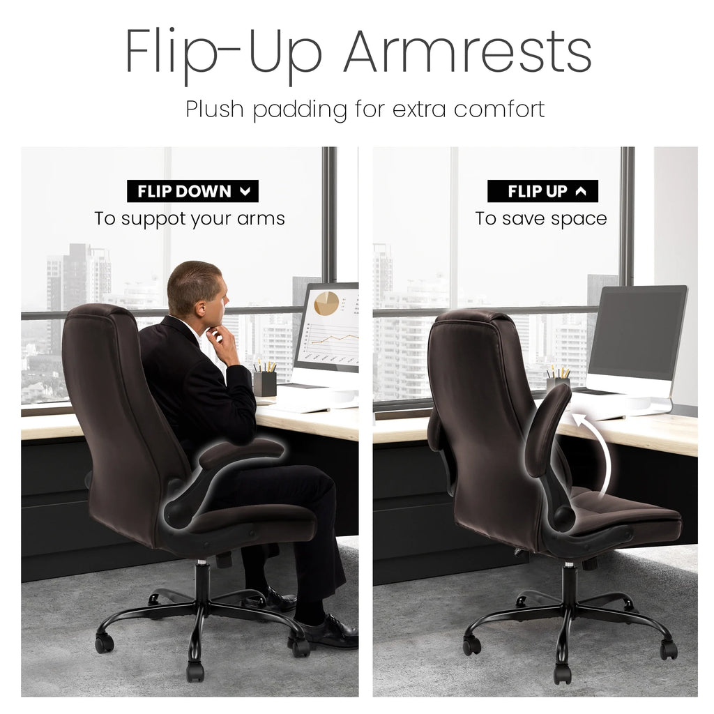 Brown Ergonomic PU Leather Office Chair U601