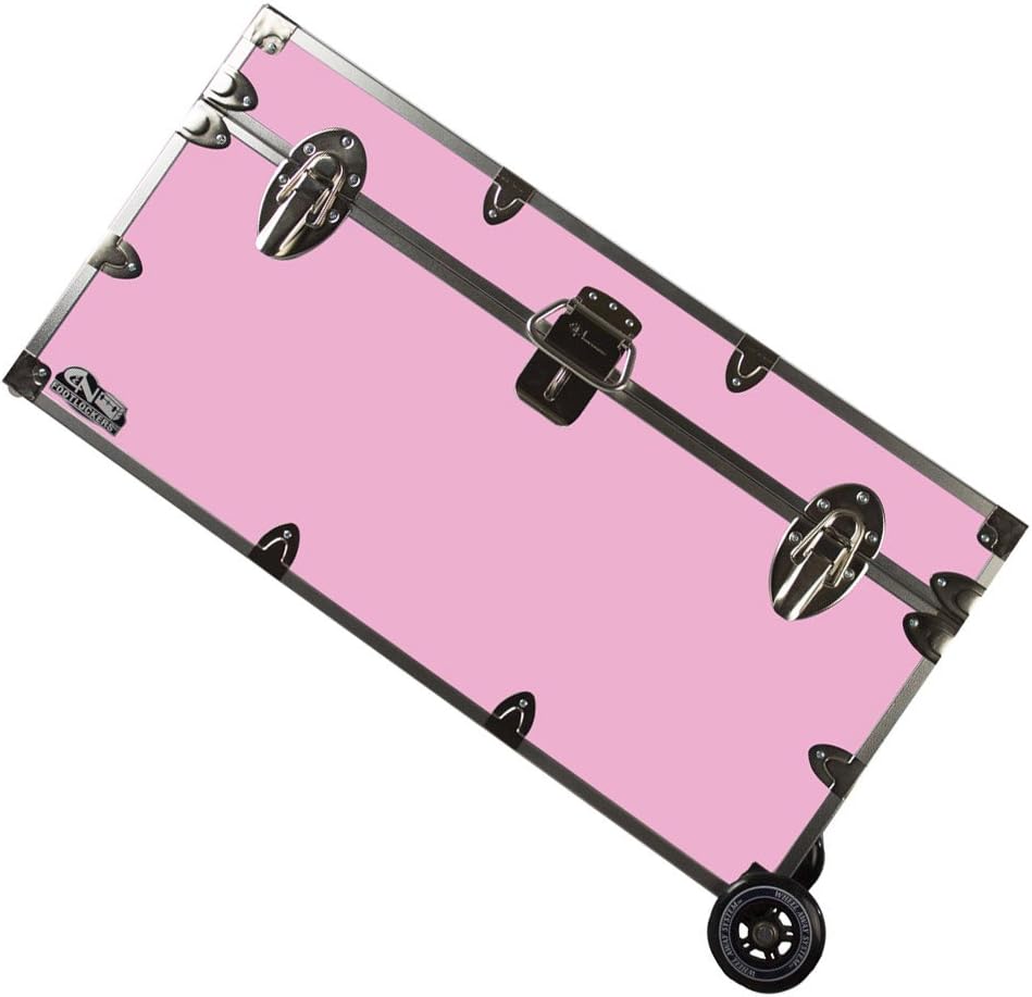 Lockable Trunk Footlocker with Wheels 32 x 18 x 16.5 Inches K53429