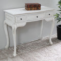 Antique White Hand Carved Writing Desk B150970